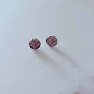 Gold Textured Stud Earrings